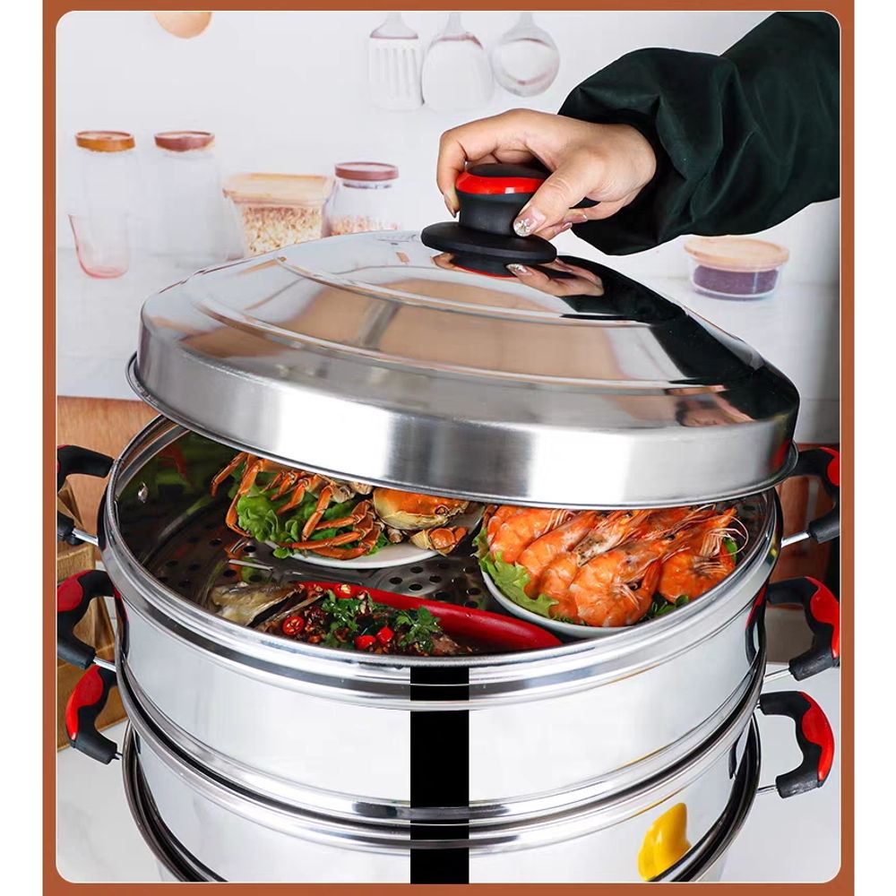 업소용 계란찜기 스테인레스 식당용 47cm 3칸 3세대 A. 1세대 35CM, A. 3단 - 상세 이미지 2