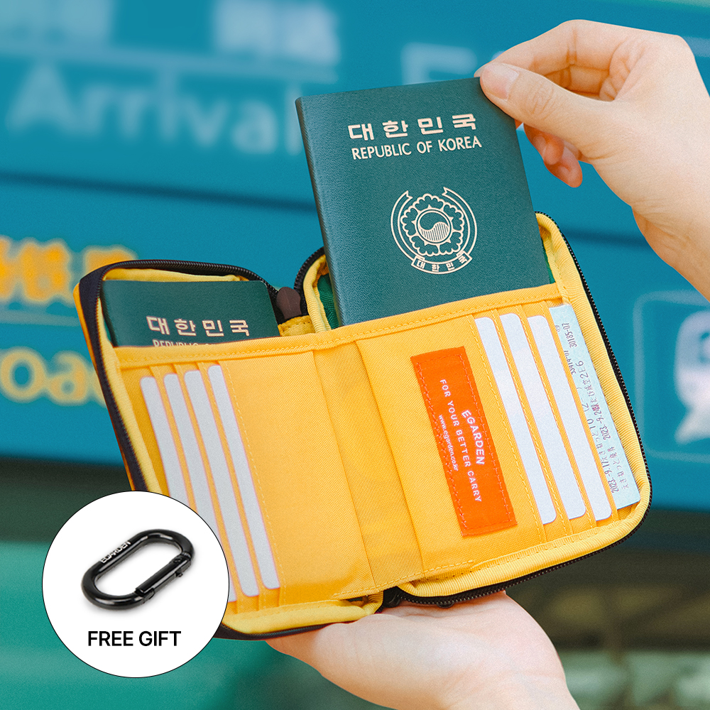 에가든 본보야지 패스포트 RFID 차단 안티스키밍 여행용 지갑 여권 케이스 (+카라비너)