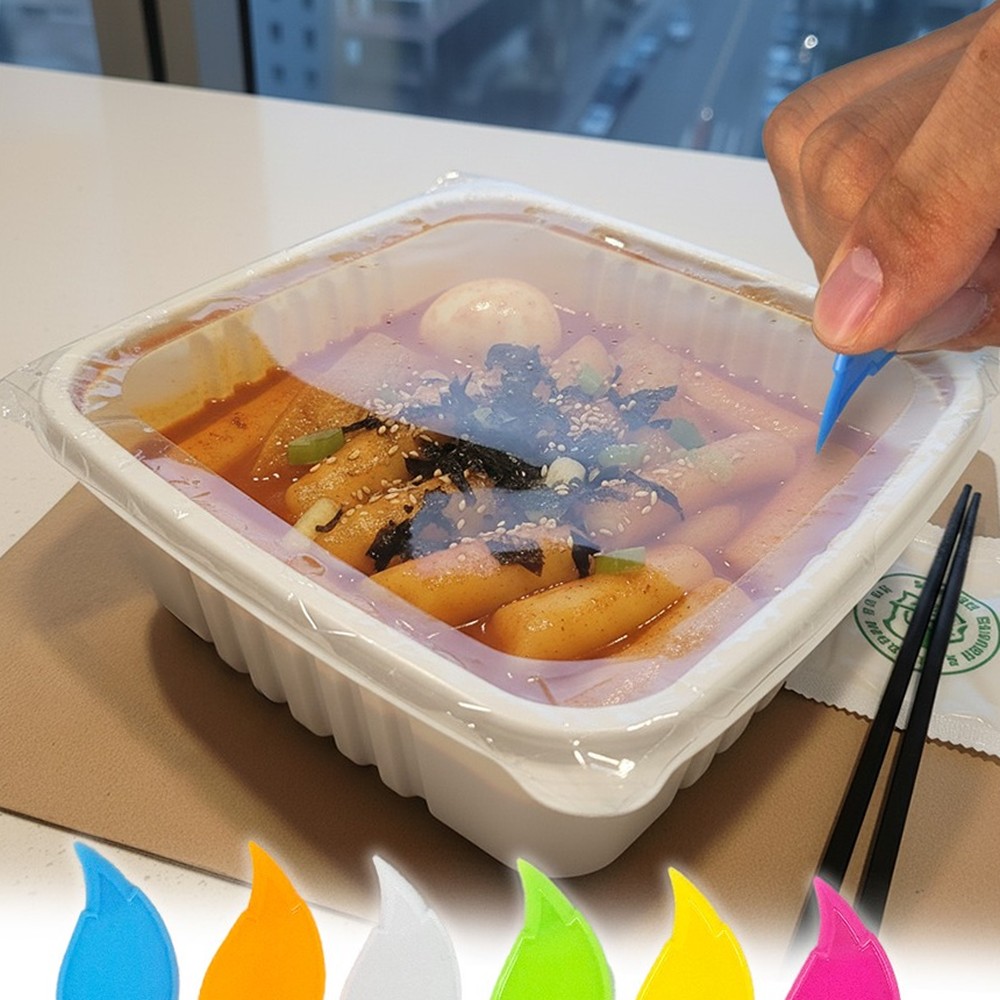 배달필수템배달음식랩커팅칼 안전칼날주방필수실링커터 물방울모양안전커팅랩절단기 - 메인 이미지