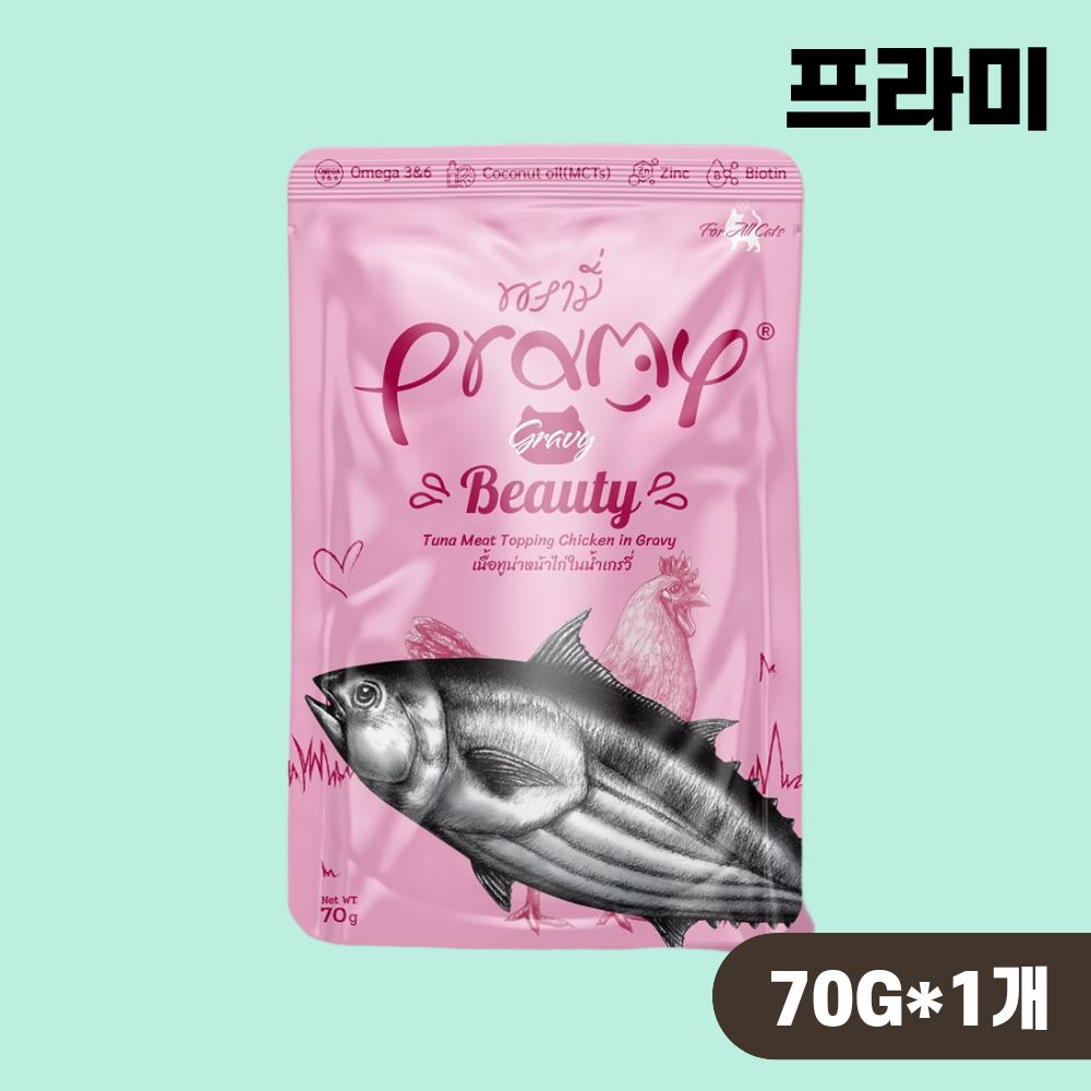 프라미 파우치 고양이 습식 간식 그레이비 6종 콤보, 70g, 12개 - 상세 이미지 5
