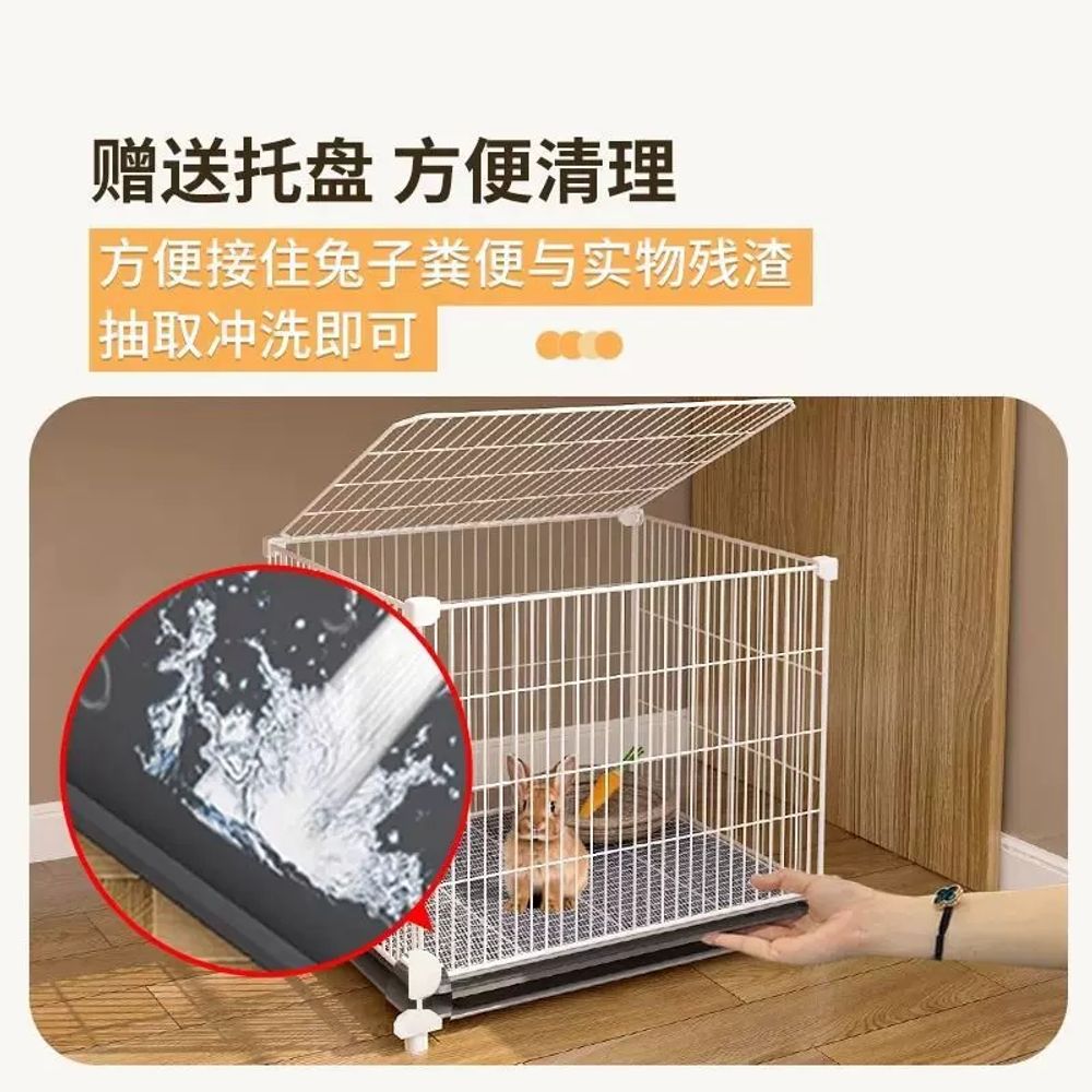 대형 토끼장 특대형 소호 토끼 사육장 토끼집 초밀집 집 깊어진 2열 A. 흰색 클램프 버클 - 상세 이미지 3