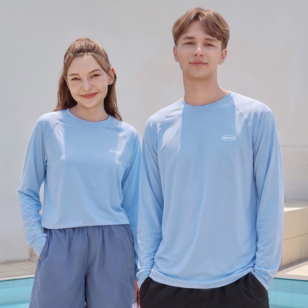 스윔어바웃 남자 여자 루즈핏 래쉬가드 커플 긴팔 수영복 상의 비치 스윔웨어 제품 이미지