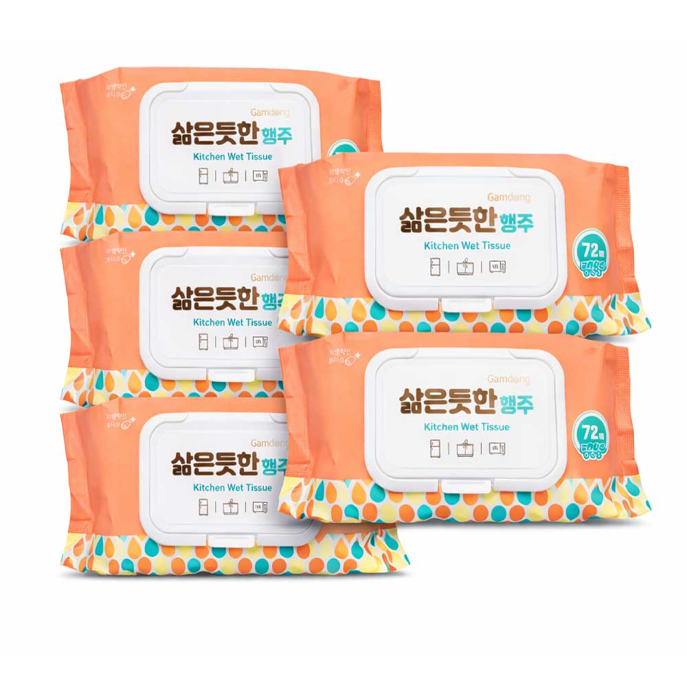 주방 청소 기름때 제거 키친타월 대용 삶은듯한 일회용 행주 물티슈 72매 살균 티슈 - 상세 이미지 2