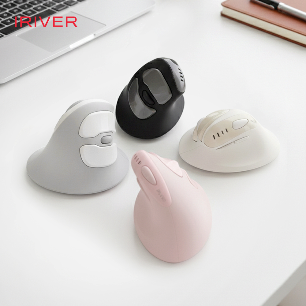 아이리버 인체공학 버티컬 무소음 듀얼 무선 블루투스 사무실 업무용 마우스 EQwear-EV3 핑크 이미지 8