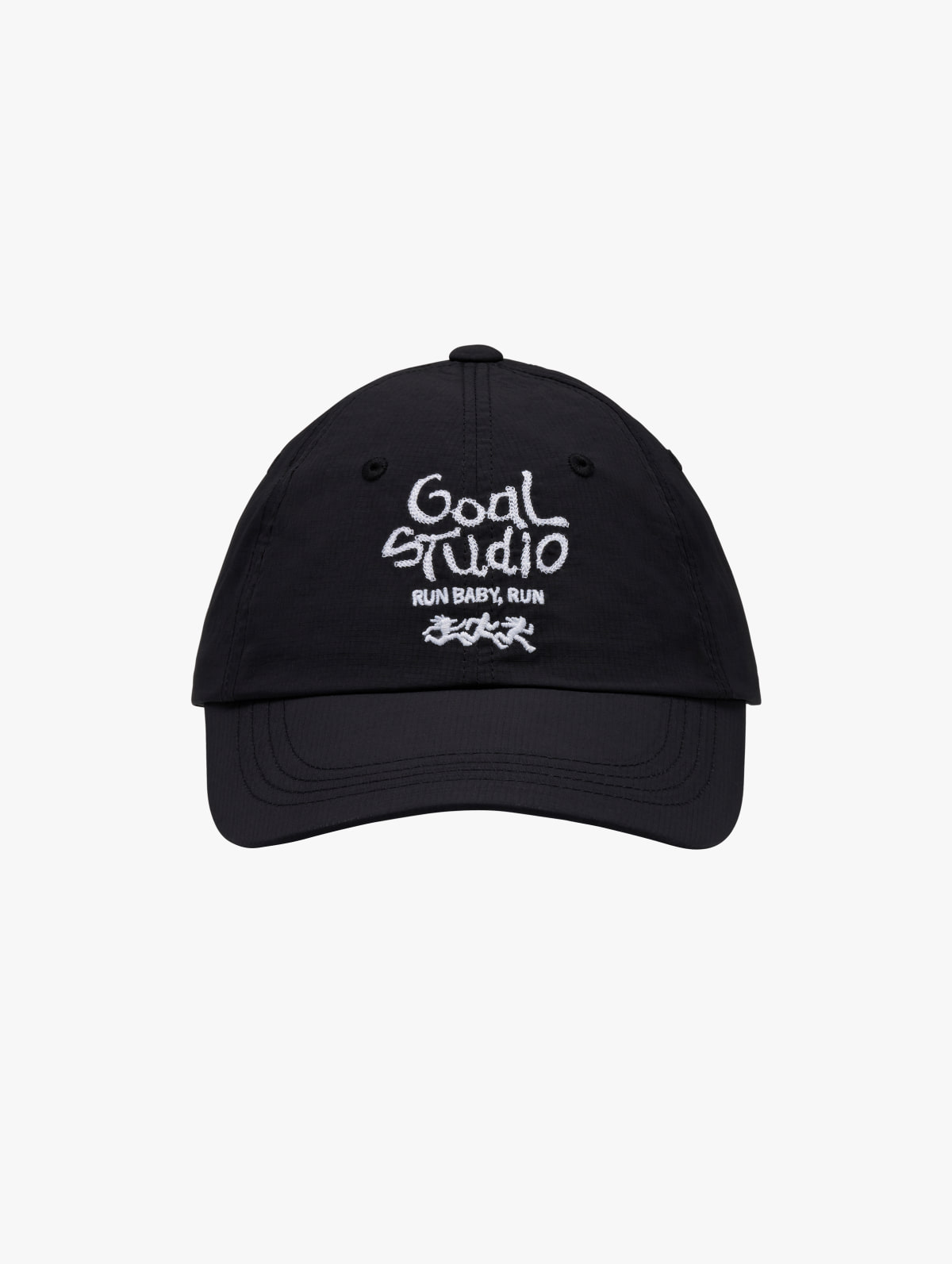 RUN GRAPHIC RIPSTOP BALL CAP-BLACK - 상품 이미지
