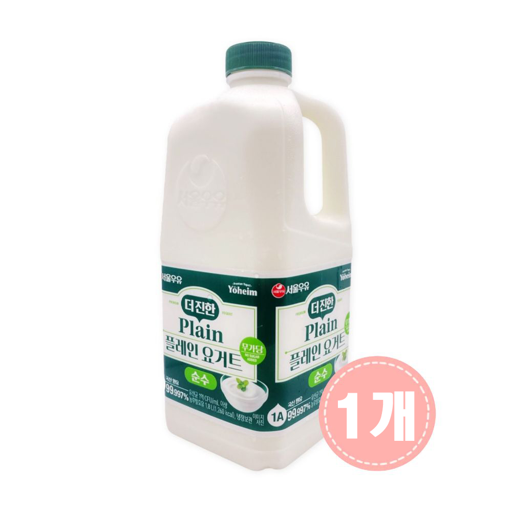 네이버 우유팡 서울우유 플레인 요거트 무가당 1.8L