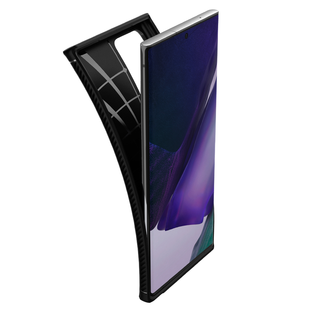 슈피겐 케이스 카본 패턴 러기드아머 갤럭시노트20 울트라, TPU, 블랙 이미지 3
