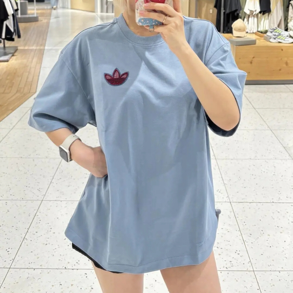 아디다스 오리지널 트레포일 그래픽 로고 반팔 티셔츠 블루 KE5892 - 상세 이미지 3