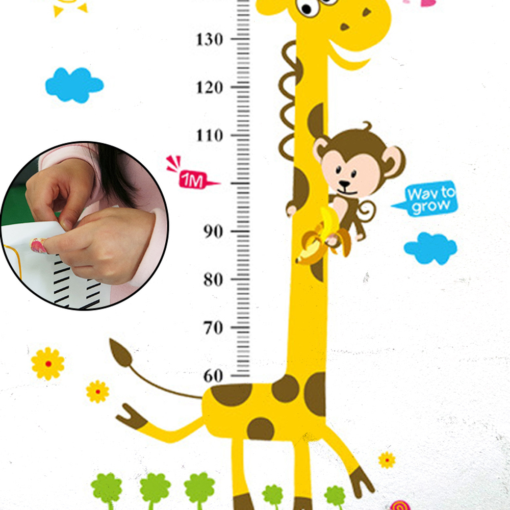 동물캐릭터어린이집키측정스티커 아이방유치원 기린원숭이소아과병원키재기스티커 60cm 180cm - 상세 이미지 3