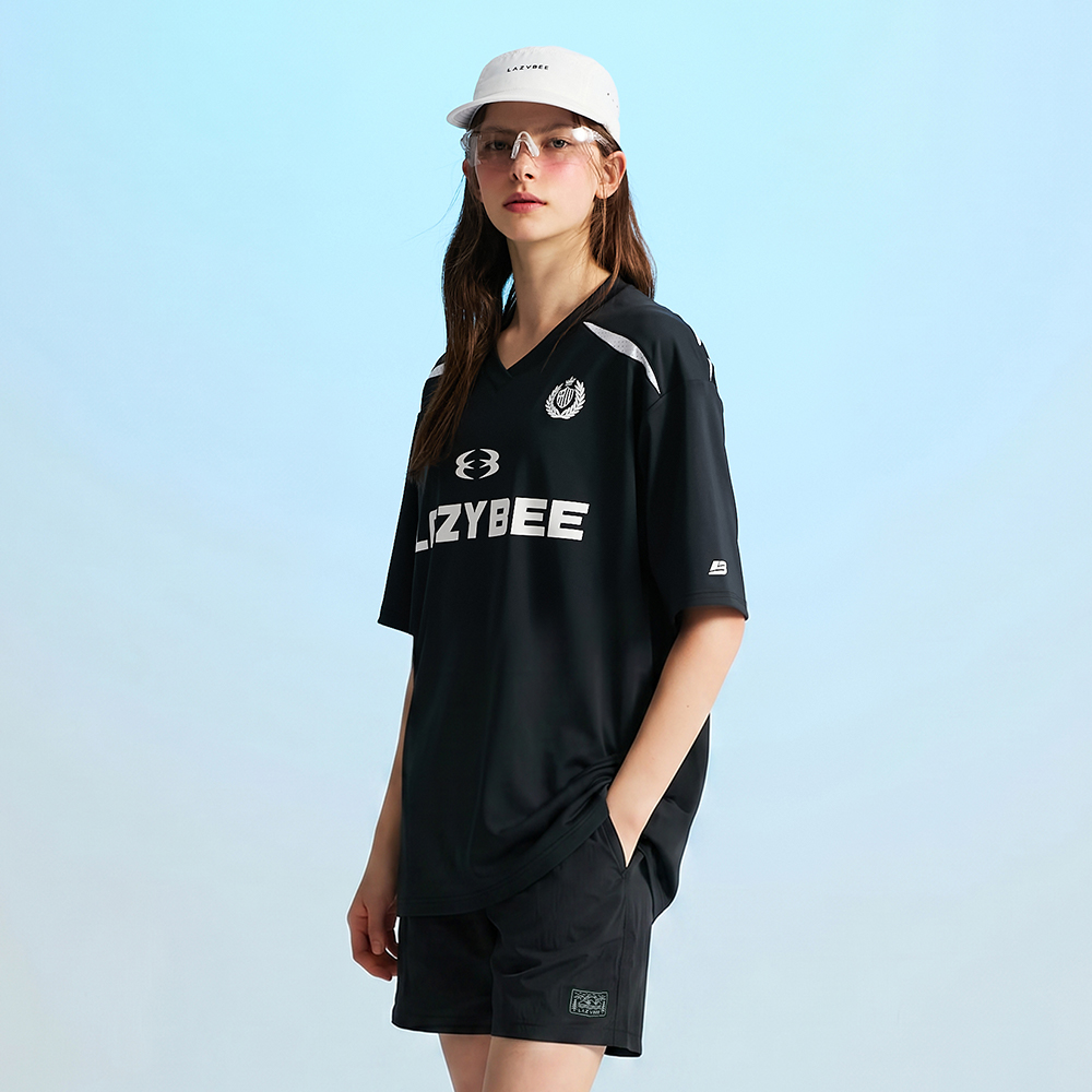 하이드로 메쉬 여성 남자 반팔 래쉬가드 스윔 쇼츠 상하세트 블랙 - 상세 이미지 4