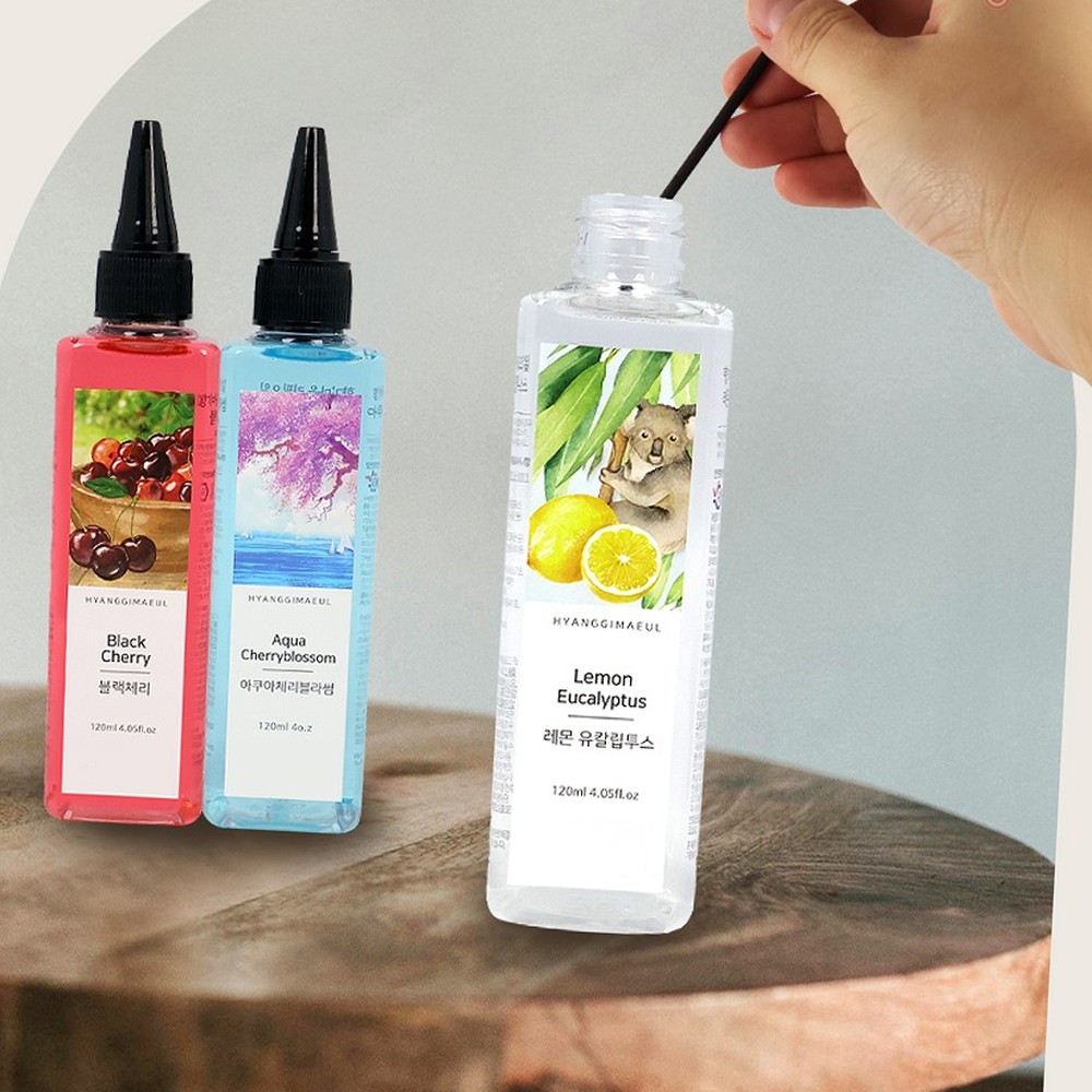 뾰족캡차량용디퓨저리필 옥수수에탄올실내용리필오일 순수자연향공간방향 120ml 블랙체리 - 상품 이미지
