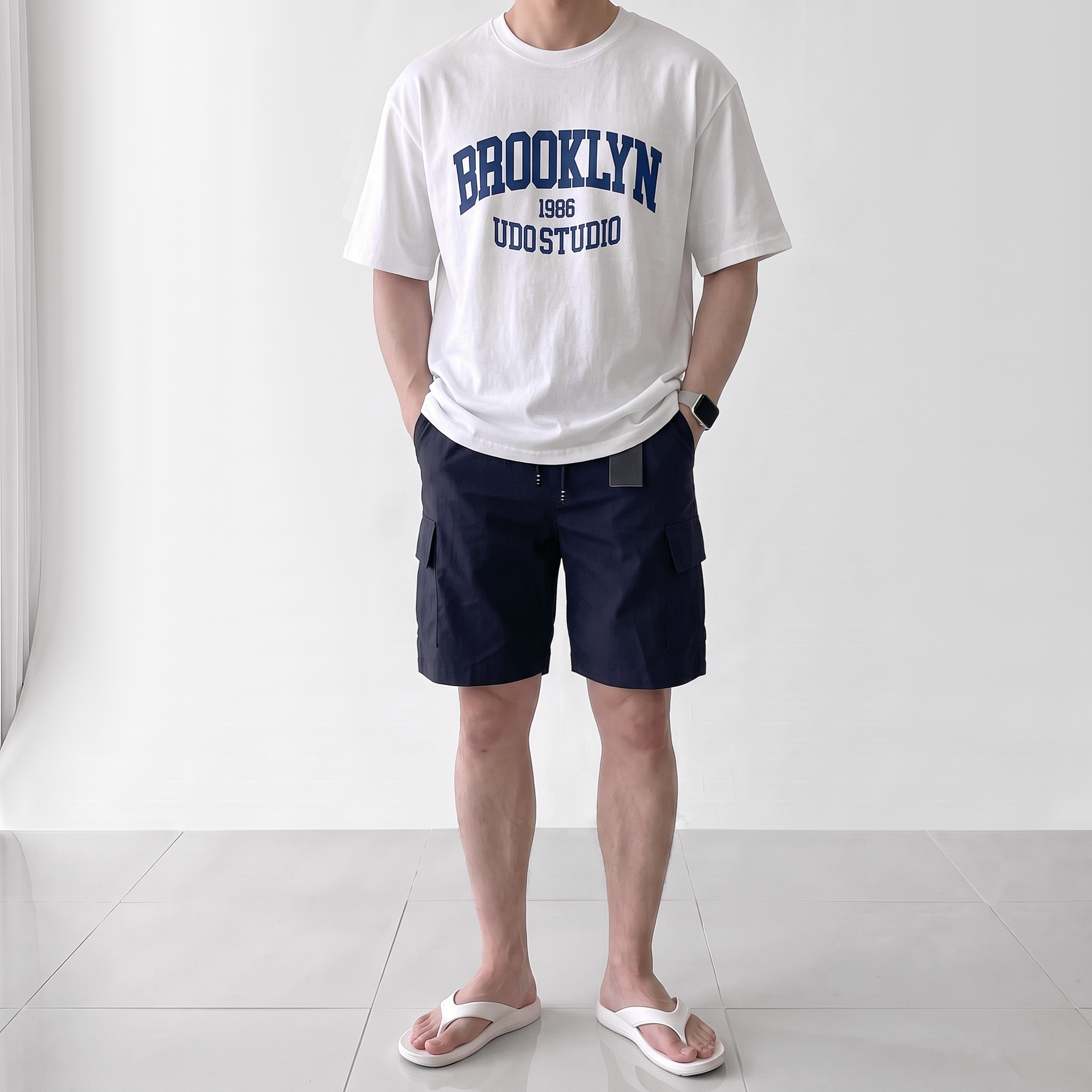 1+1 남자카고반바지 스판팬츠 시원한반바지 남성쿨바지 남자시원한바지 이미지 8