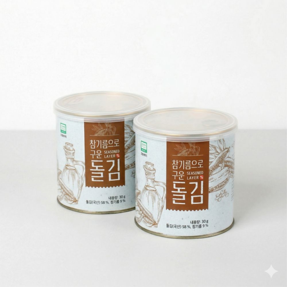 자양돌김 참기름으로 구운 잇바디 곱창김 캔김 30g, 2개 - 상품 이미지