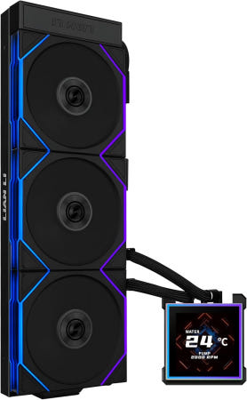 LIANLI HydroShift II LCDS 360 TL 수냉식 시스템 검은색 유니판 TL20 무선 42인치(360mm) 라디에이터 측면 마운트 디자인 34인치 IPS LCD
