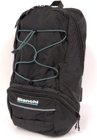 [해외]Bianchi (JP243S302BKBK0) 사이클 팩 자전거용 블랙/블랙 출퇴근 또는 통학 자전거 블랙 로고가 있는 백팩