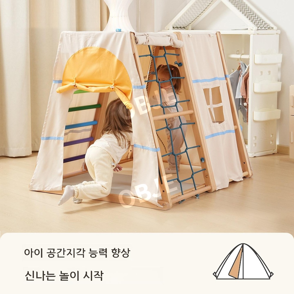 실내 정글짐 원목 미끄럼틀 클라이밍 놀이터 그네 가정용 놀이시설 - 상세 이미지 4