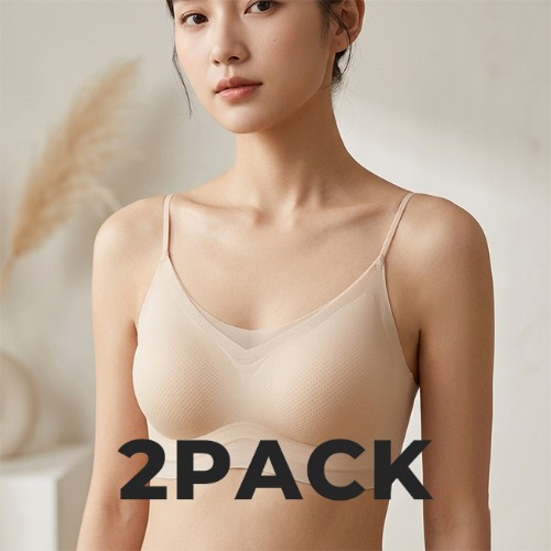 [낫띵을 입다 ! 낫띵즈] 심리스 2PACK 아이스킨 초경량 젤리 슬링브라 - 상품 이미지
