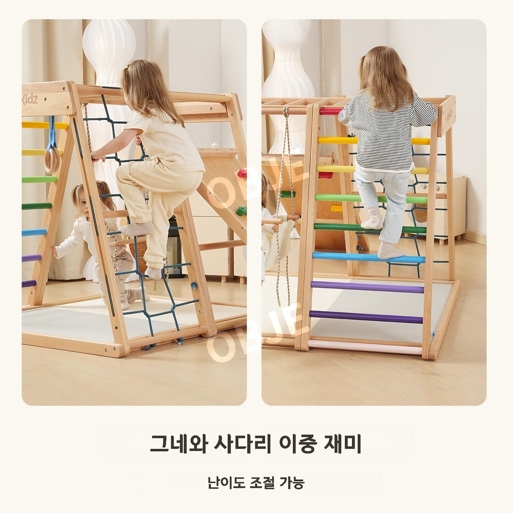 실내 정글짐 원목 미끄럼틀 클라이밍 놀이터 그네 가정용 놀이시설 이미지 6