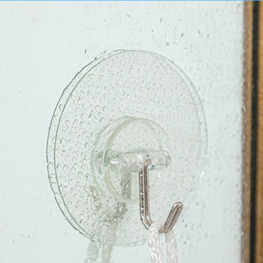 무타공벽걸이용원형고리 자국없는생활방수투명행거 벽면수납다용도걸이원형행거 1P 180도회전 - 상세 이미지 3