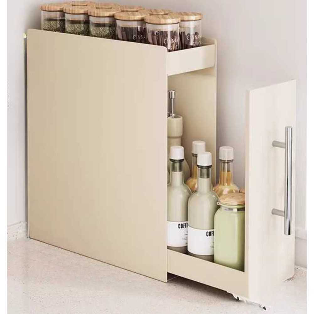 폭좁은 슬림 양념장 주방용품 수납장 양념통 슬라이딩 선반 2단 - 상품 이미지