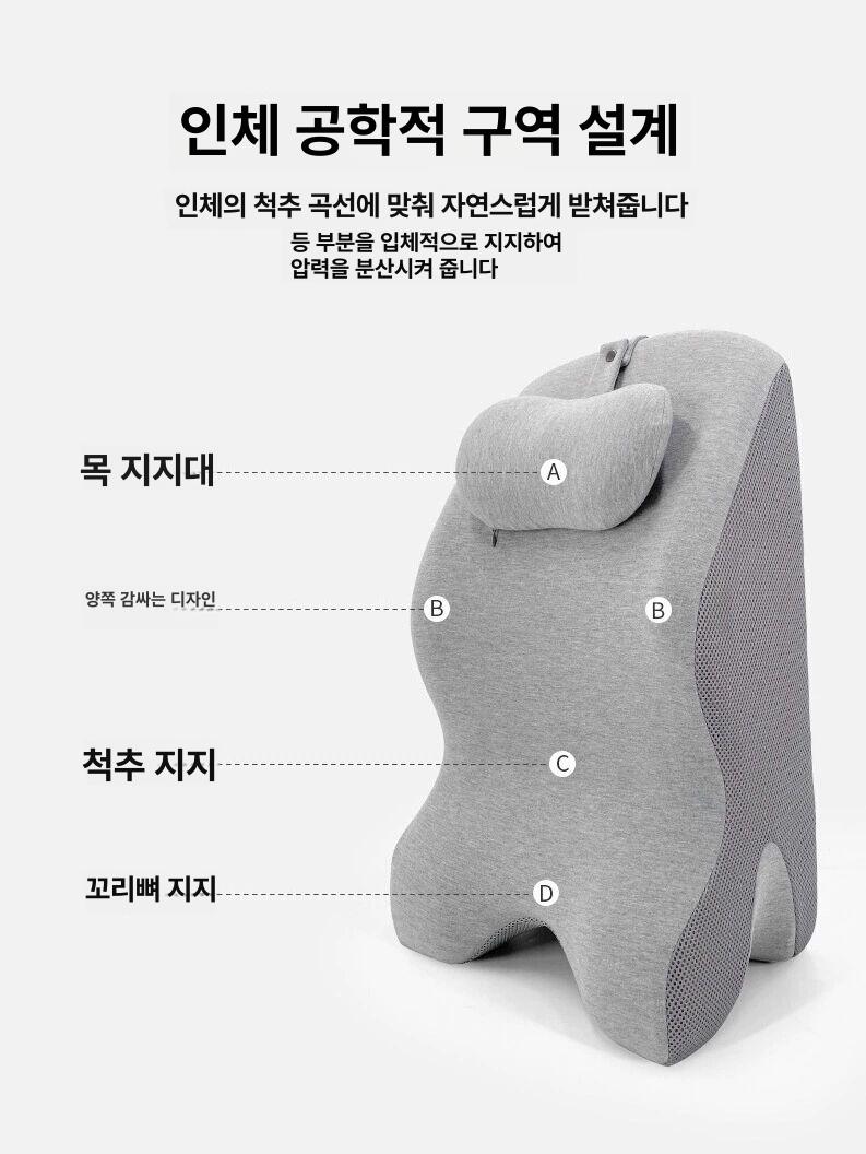 엎드려 등받이 쿠션 가슴 배게 책읽기 메모리폼모델-다크그레이 휴식 스마트폰 진회색 메모리폼 직물 등받이 메모리폼 직물 베개 - 상세 이미지 5