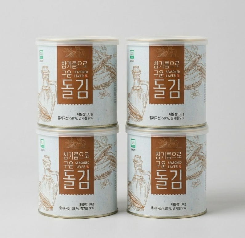 자양돌김 참기름으로 구운 잇바디 곱창김 캔김 30g, 4개 - 상품 이미지
