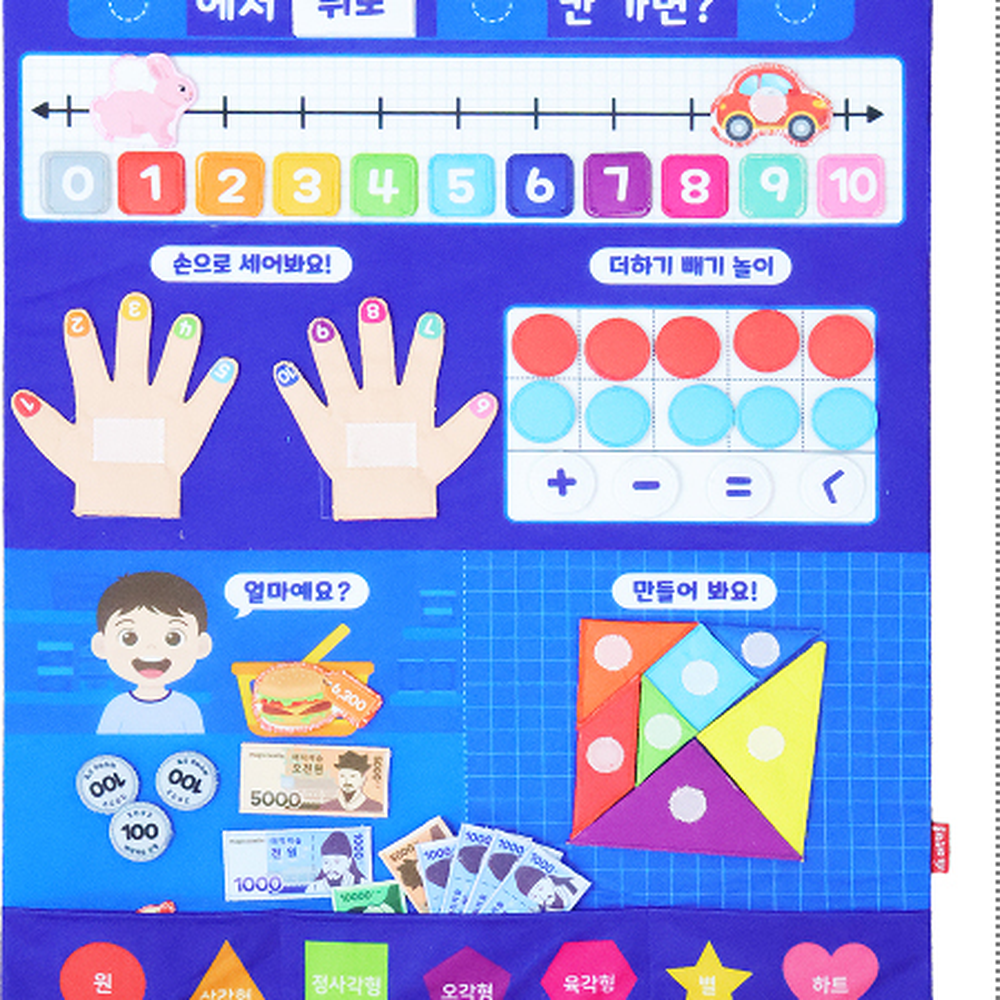 벽걸이형숫자놀이 유아홈스쿨링어린이집교구수학차트 붙였다떼기유치원교구수학놀이판 - 상세 이미지 2