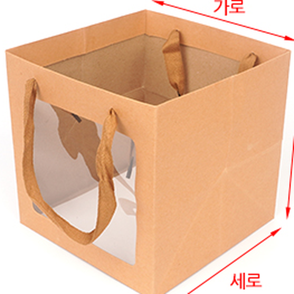 투명창포장용선물백 크라프트지답례품크라프트백 정사각선물용쇼핑백 미니 - 상세 이미지 3