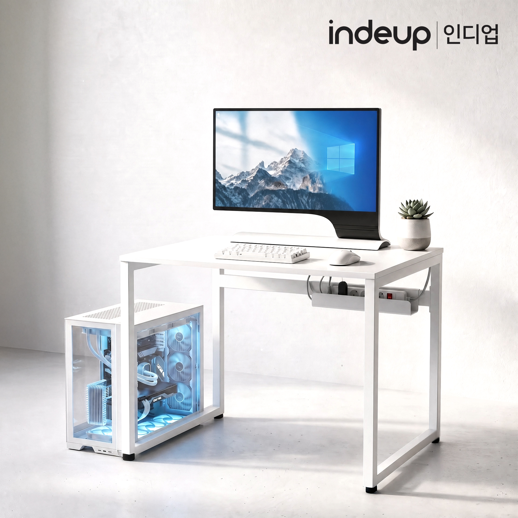 인디업 900 컴퓨터책상 1인용 학생 공부방 원룸 철제 심플 노트북책상 - 상품 이미지