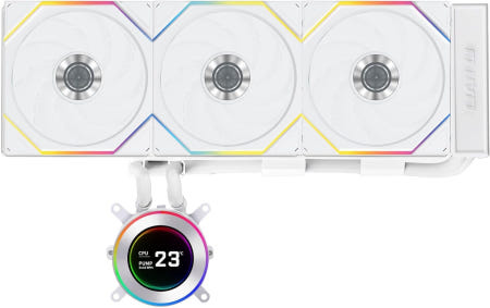[해외]리안리 하이드로시프트 II LCDC 360TL 화이트 심플 워터 쿨링 키트 2인치 원형 IPS LCD 디스플레이 유니판 TL20 무선