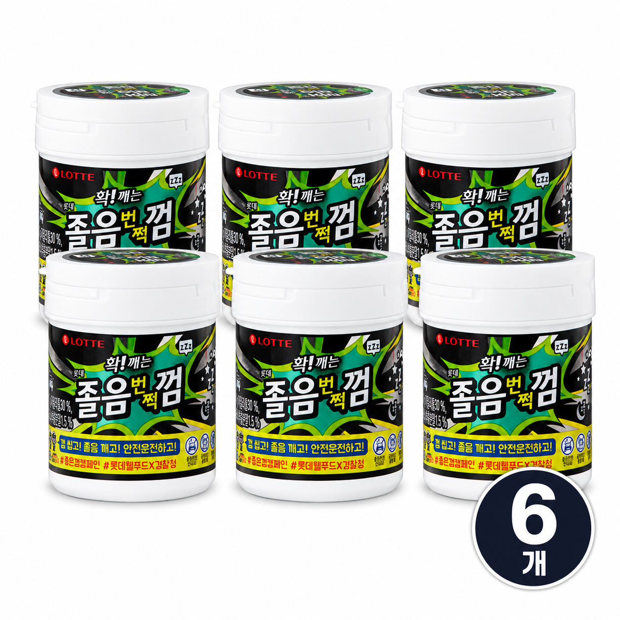 롯데웰푸드 졸음번쩍껌 87g 6통 - 상품 이미지