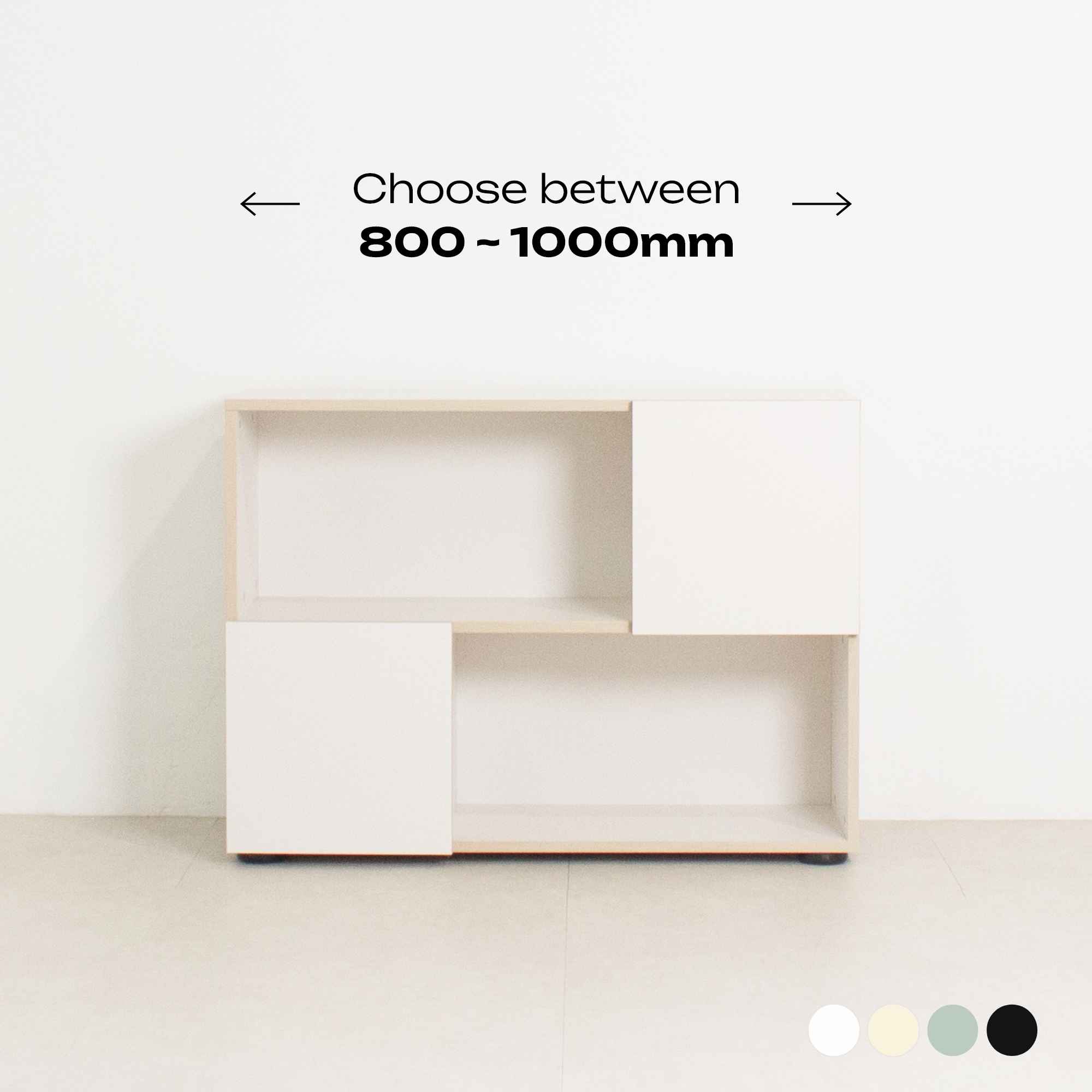 추즈 공간맞춤 책장 2단 800-1000폭 교구장 수납장 장식장 낮은책장 이미지 3