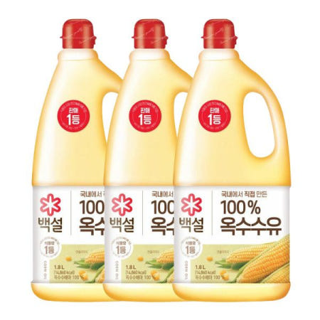백설 옥수수유 1.8L 3개