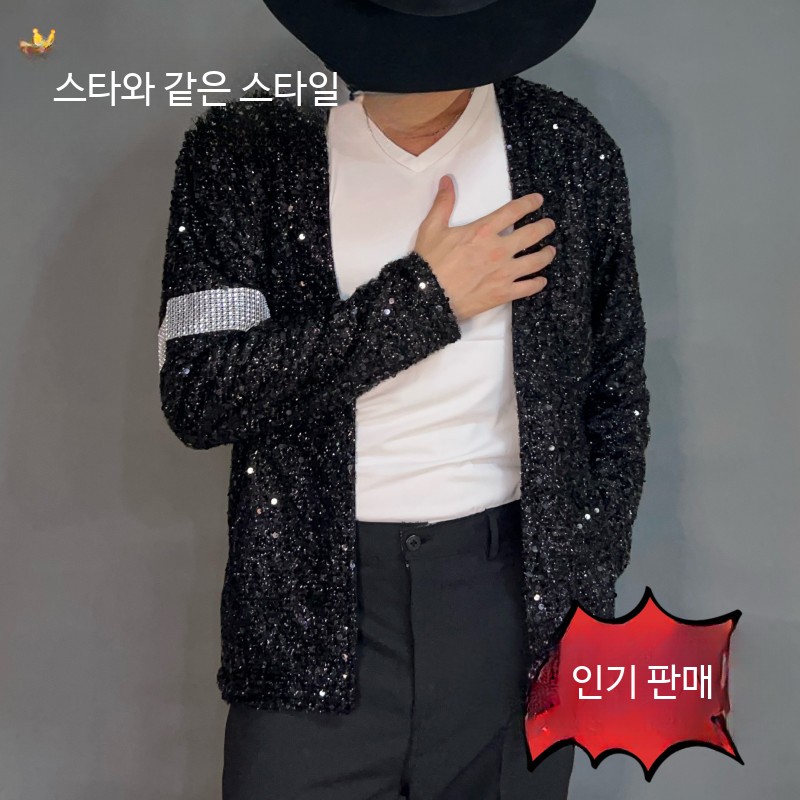 마이클 잭슨 공연 의상 MJ 댄스복 아동 성인 빌리진 빌리진 자켓 세트 185 성인 - 상세 이미지 2