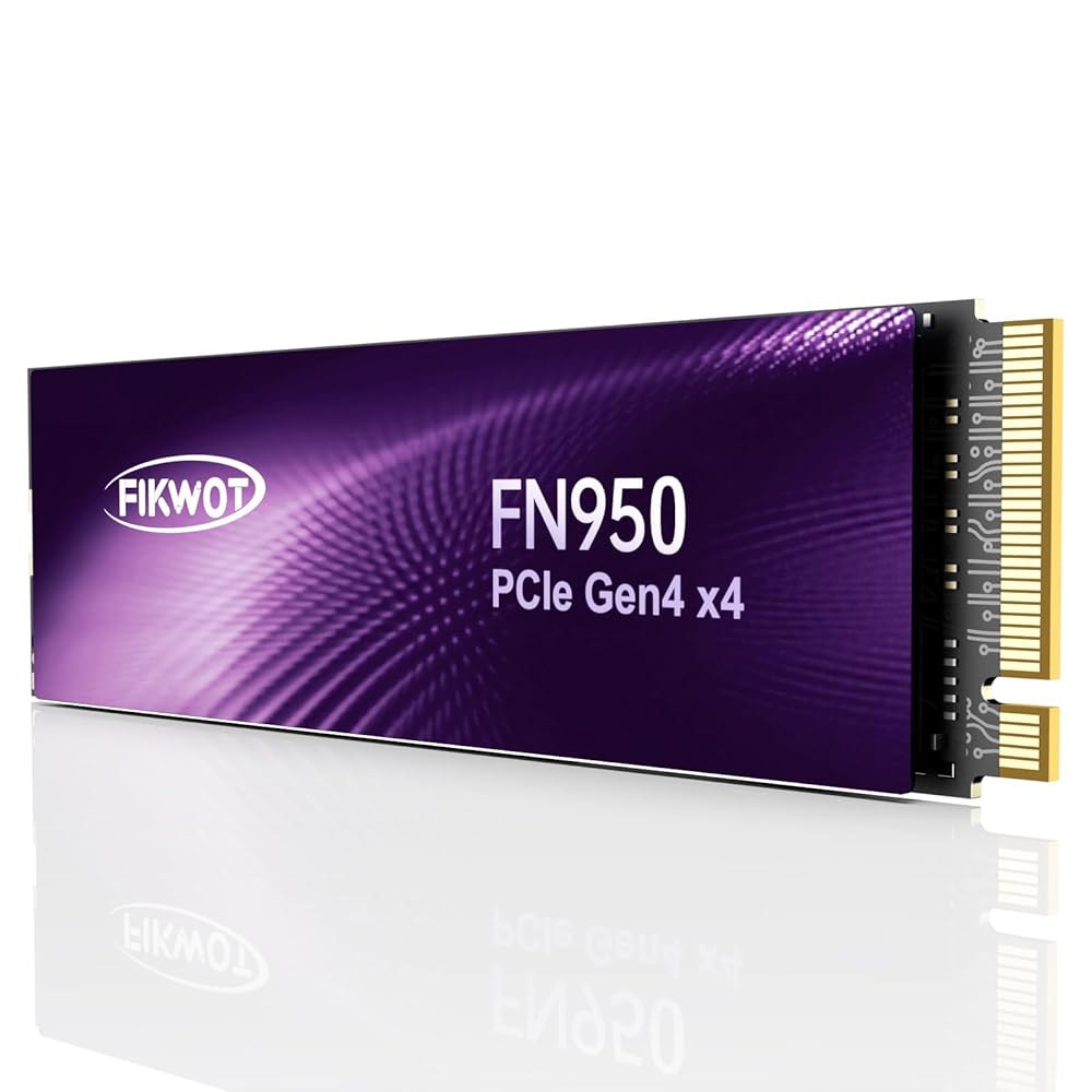 Fikwot FN950 1TB NVMe SSD PCIe Gen4x4 M.2 2280, 최대 5000MB/s 읽기, SLC 캐시 구성, PS5 노트북 데스크탑용 내부 솔리드 스테이트 - 상품 이미지