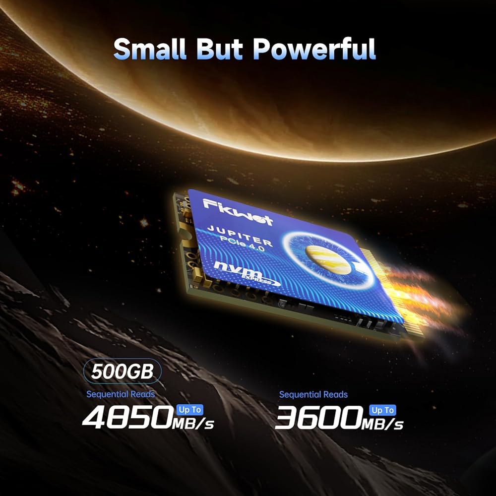 스팀 덱 PCIe Gen 4x4용 Fikwot FX953 M.2 2230 SSD 500GB NVMe SSD, 최대 4850MB/s 읽기, M2 내장 솔리드 스테이트 드라이브, AS - 상세 이미지 3