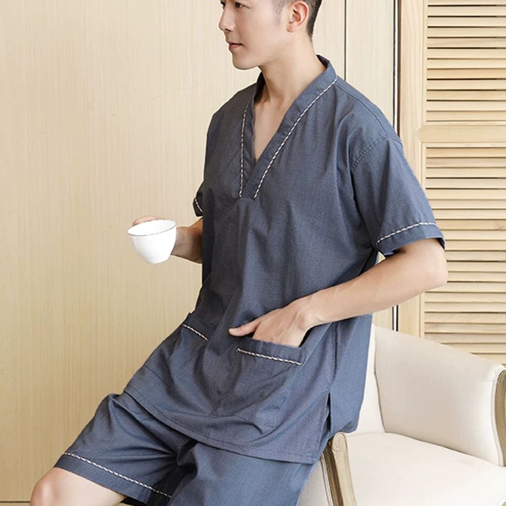 마사지옷 가마 9XL 6XL 빅사이즈 찜질복 황토 5XL 진파 A. XL, A. 진한 파랑 - 상세 이미지 3