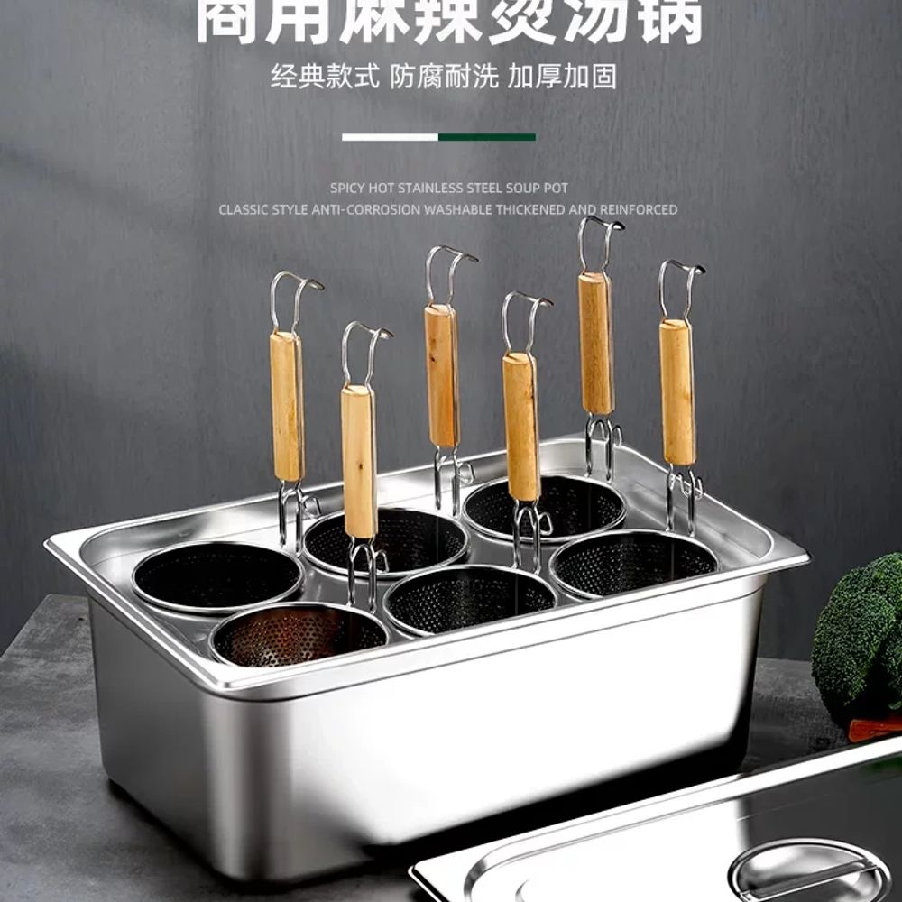 업소용 사각냄비 오뎅탕 칸막이 스토브 어묵탕 냄비 오뎅꼬치 국수 A. 14cm 뚜껑 - 상세 이미지 5