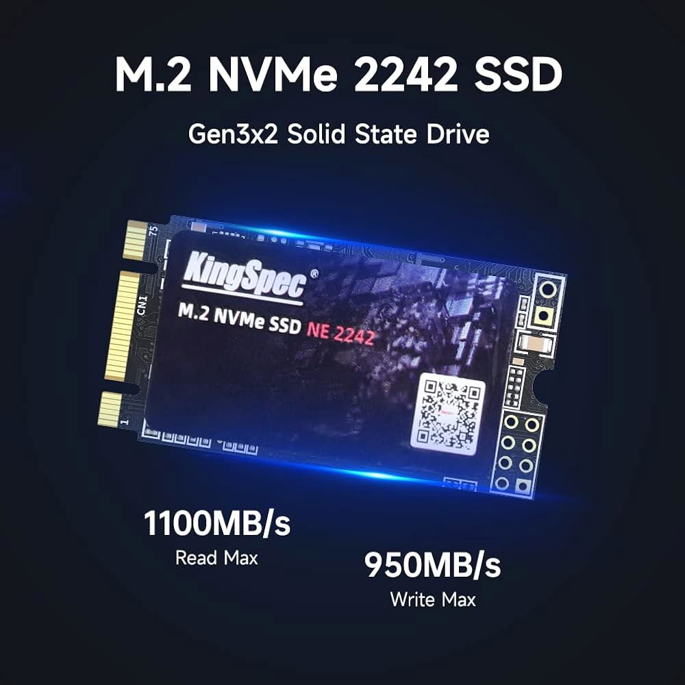 KingSpec 1TB M.2 NVMe SSD, 2242 PCIe Gen3x2 노트북용 내부 솔리드 스테이트 드라이브 256GB - 상세 이미지 2
