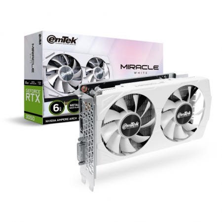 이엠텍 지포스 RTX 3050 MIRACLE WHITE D6 6GB 정품 빠른 배송 ~DJ