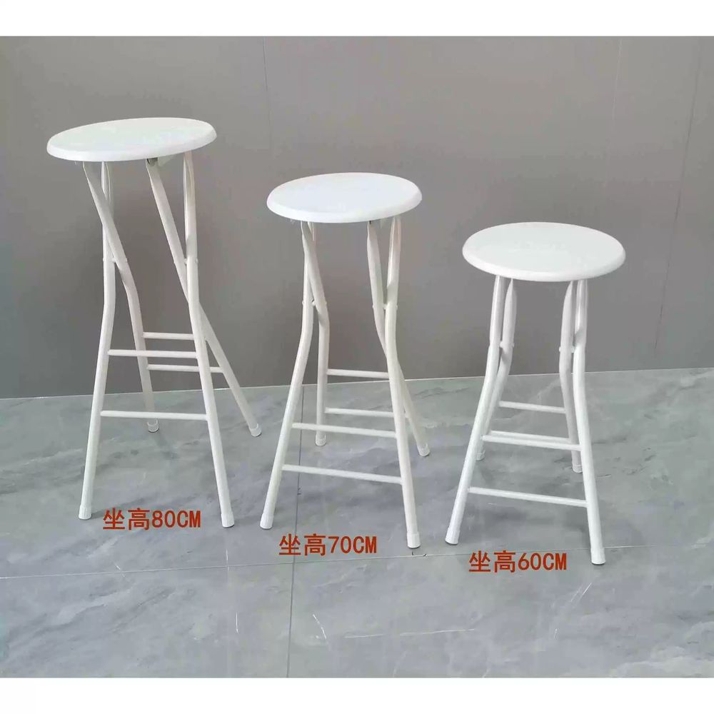 접이식 높은의자 카운터 소프트패드 간이 바의자 바체어 스툴 라운지 A. 70cm 흰색 나무 - 상세 이미지 5