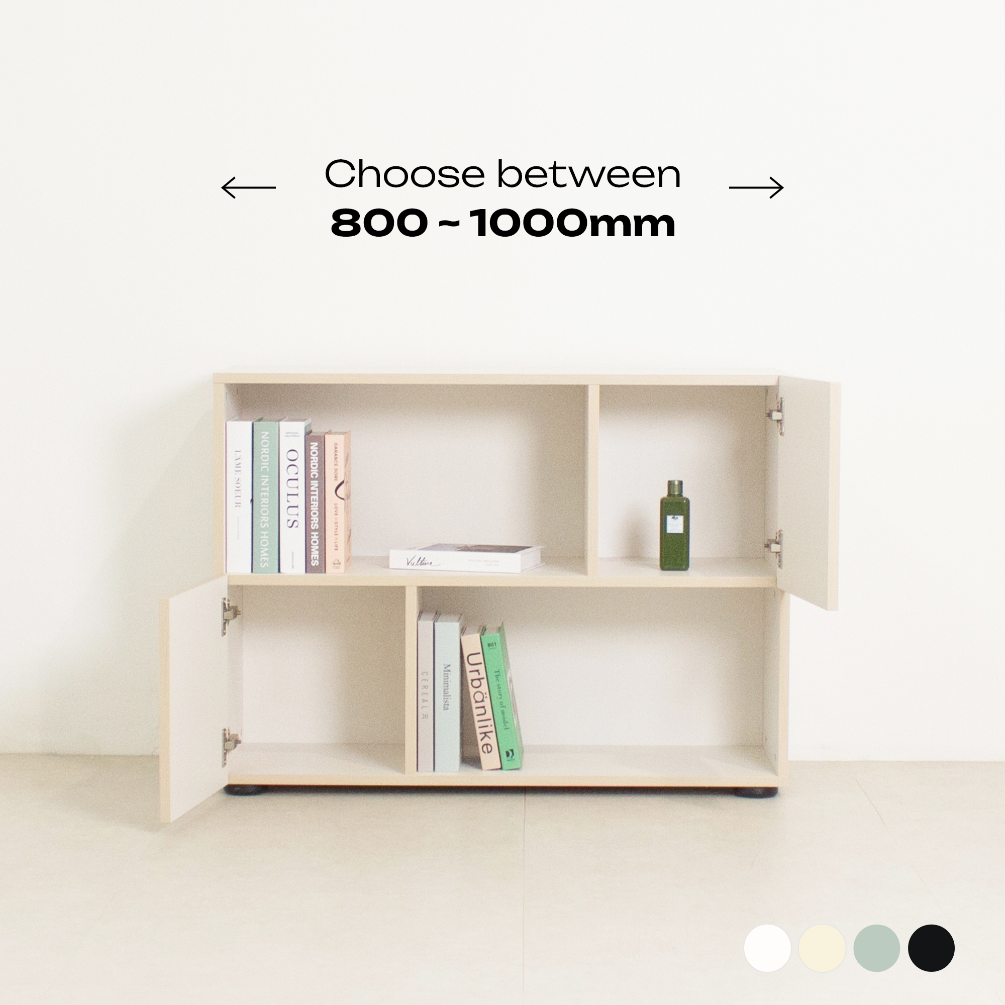 추즈 공간맞춤 책장 2단 800-1000폭 교구장 수납장 장식장 낮은책장 이미지 4