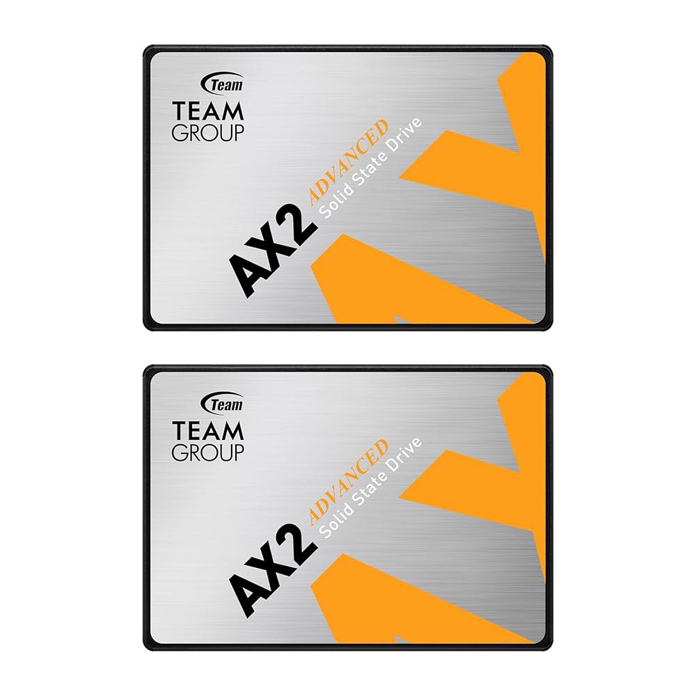 TEAMGROUP AX2 1TB 2팩 3D NAND TLC 2.5인치 SATA III 내장 솔리드 스테이트 드라이브 SSD(읽기 속도 최대 540MB/s), 노트북 및 PC 데스크 - 상품 이미지