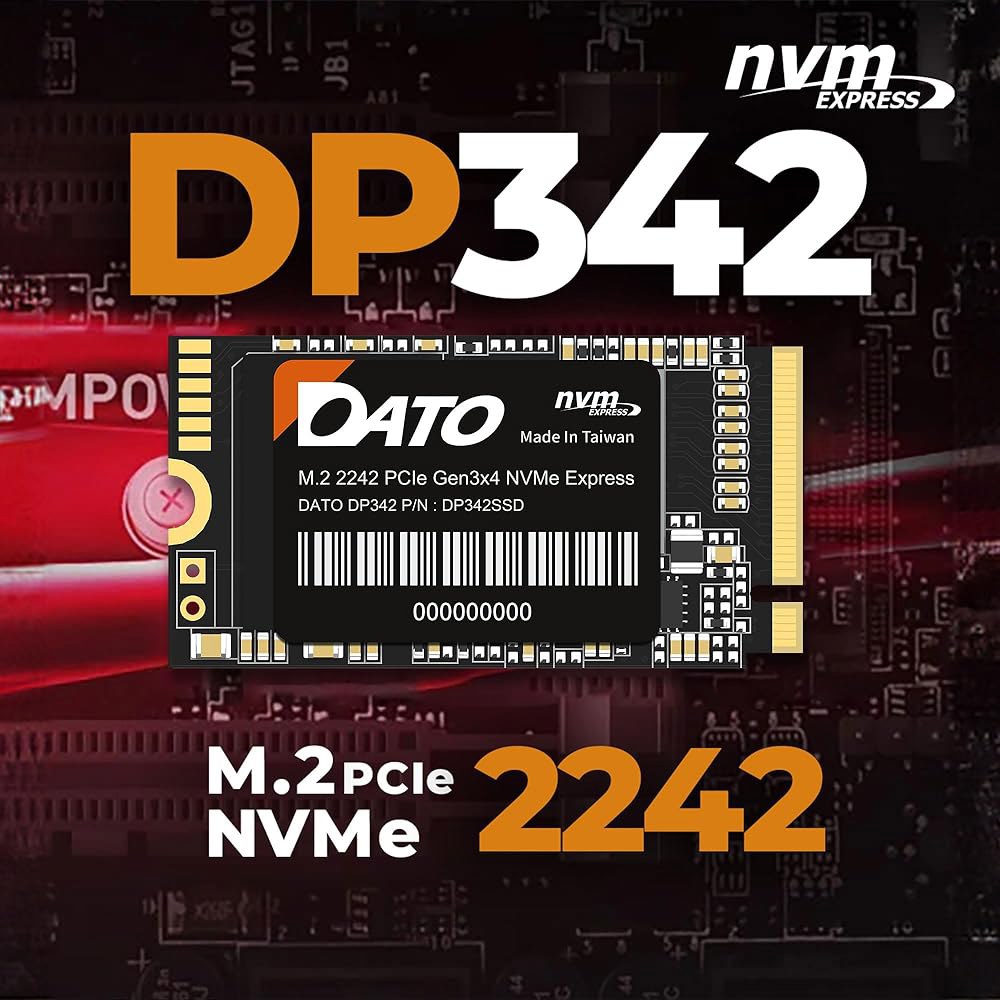 DATO M.2 2242 SSD 1TB, PCIe Gen3x4 NVMe 1.3 내장 솔리드 스테이트 드라이브, 최대 2500 / 1700 MB/s, DP342 시리즈 - 상세 이미지 2