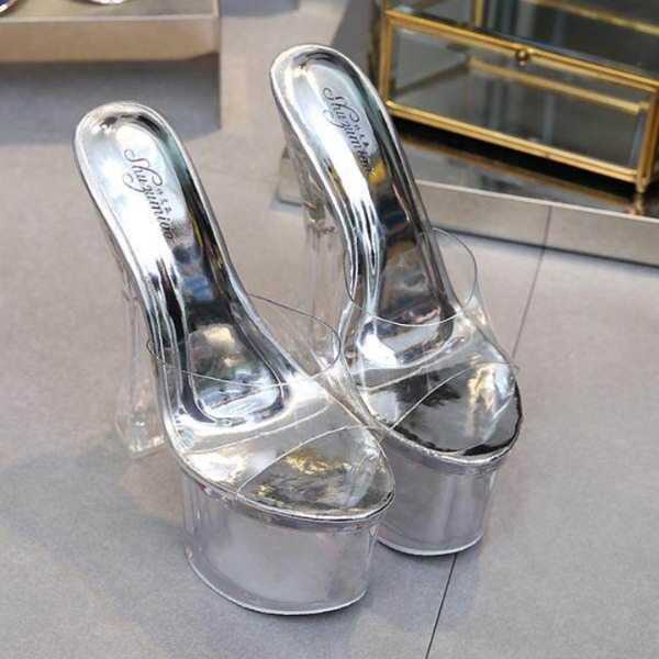 폴댄스 슈즈 하이힐 18cm 플레져힐 킬힐 가보시 워킹화 투명 220 - 상세 이미지 4
