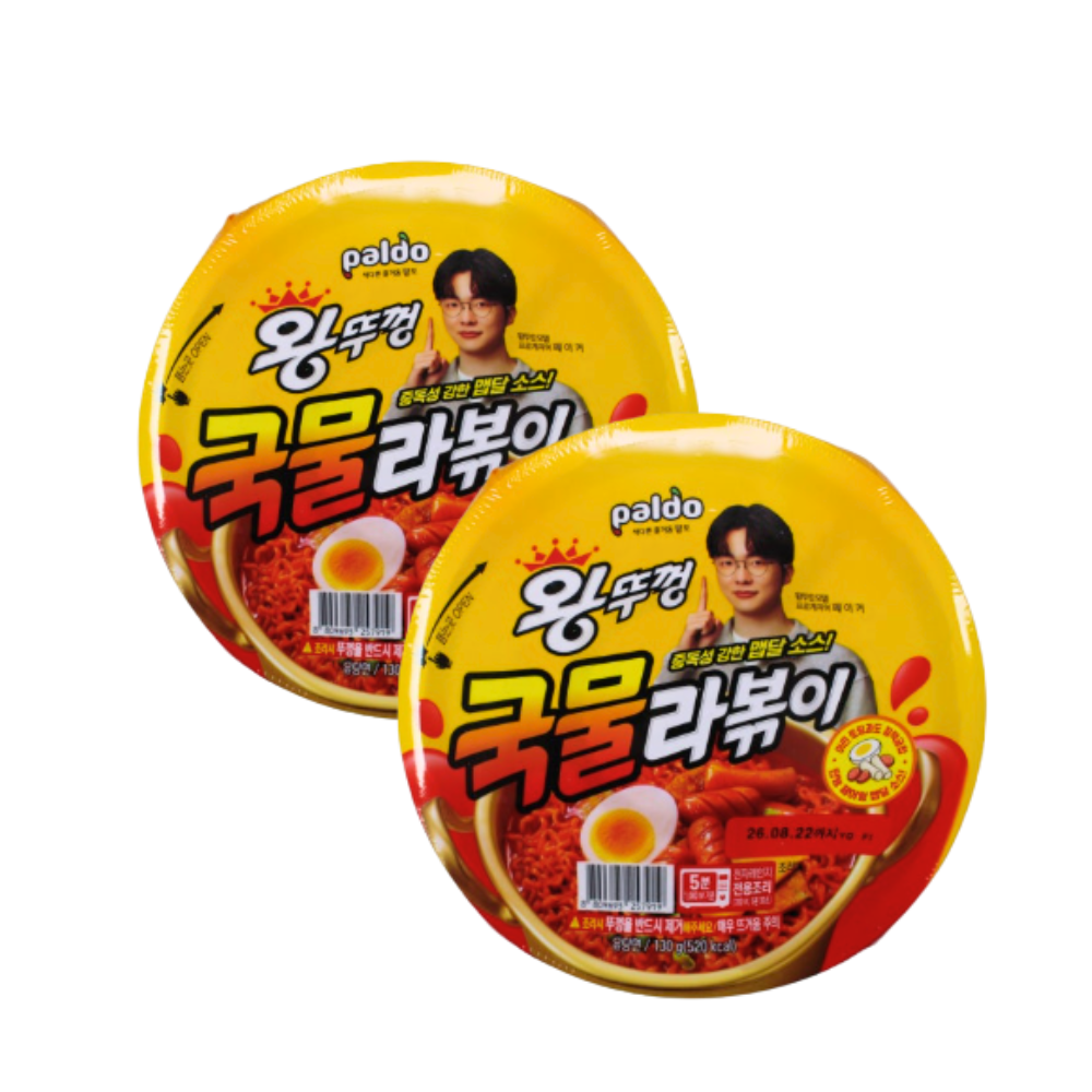 왕뚜껑 국물라볶이 130g x18개 컵라면 - 상품 이미지