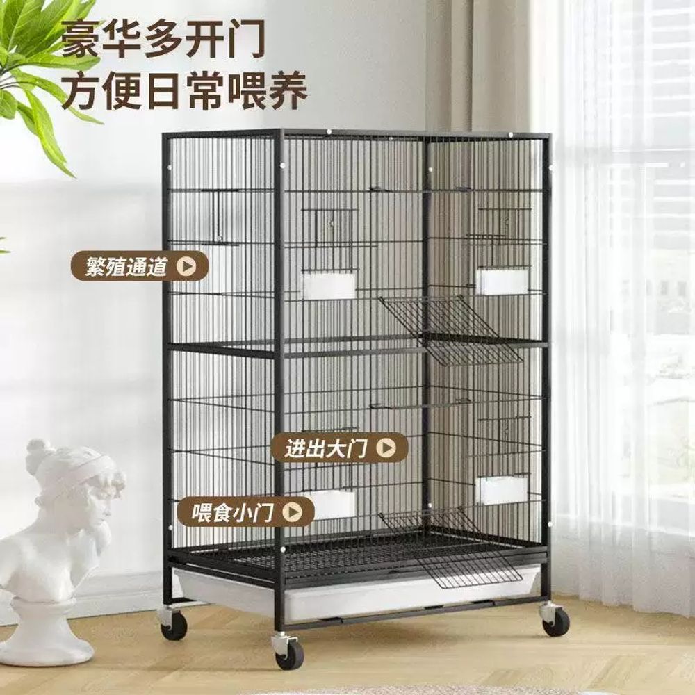 앵무새장 2층 대형 블랙 케이지 이동장 57x38x88 A. 56x37x52, A. 번식장 - 상세 이미지 2