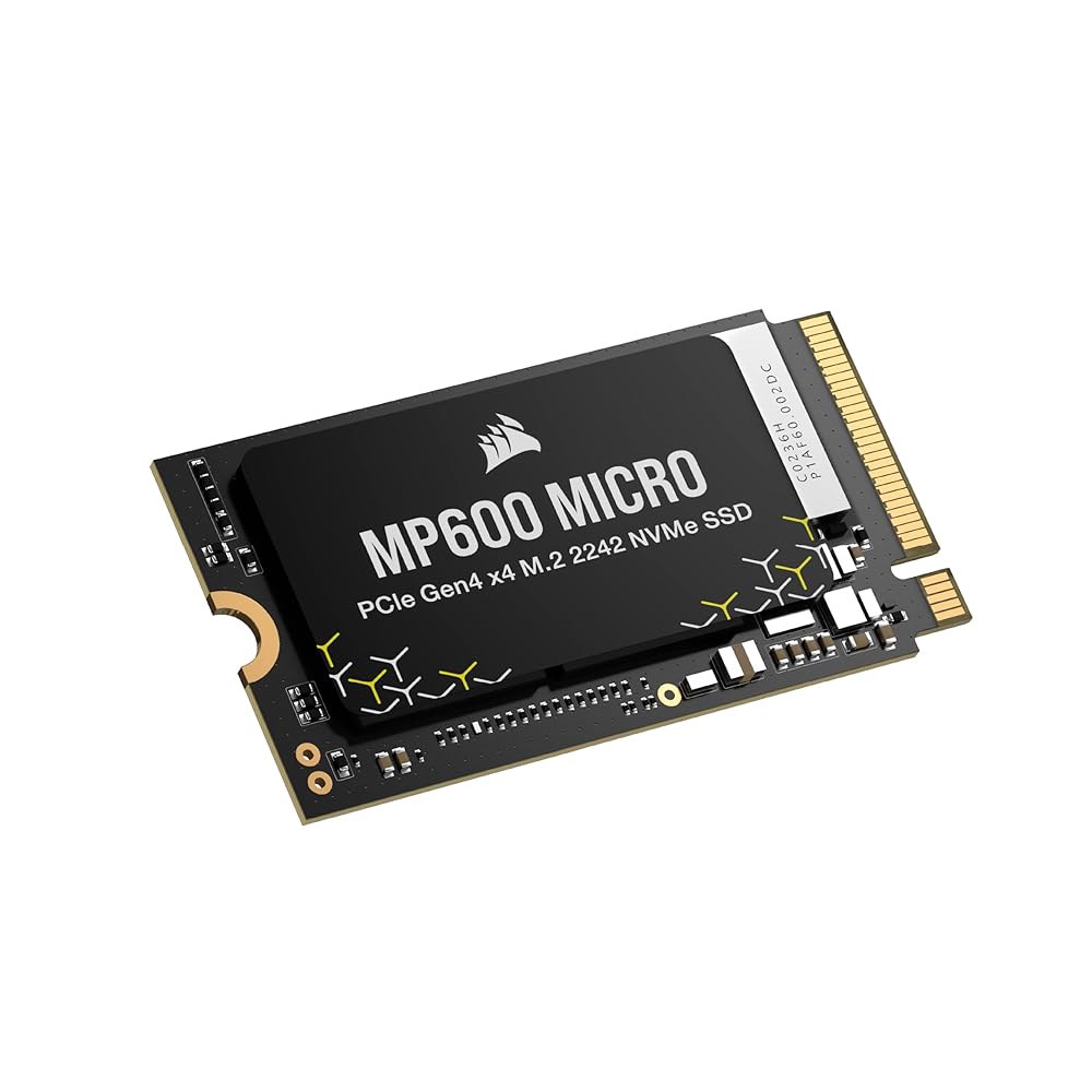 Corsair MP600 마이크로 1TB M.2 NVMe PCIe x4 Gen4 SSD u2013 2242 최대 7,000MB/초 순차 읽기 고밀도 3D TLC NAND 레노버 - 상품 이미지