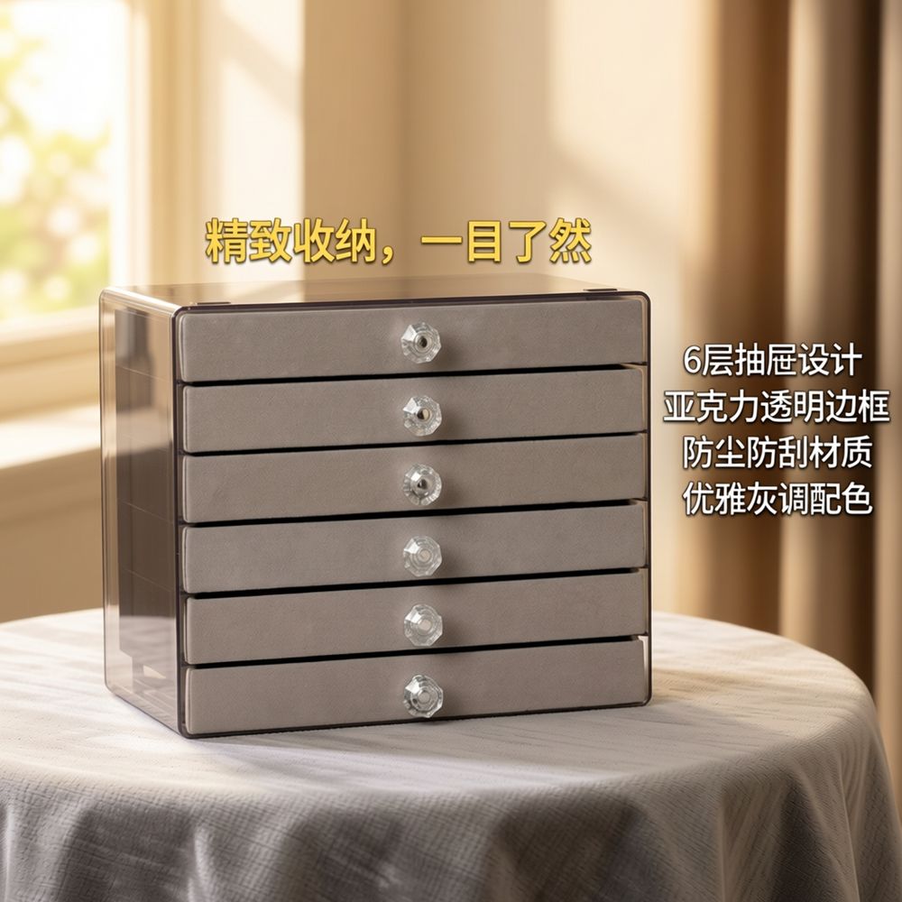 벨벳 주얼리 보관함 악세사리 보석함 정리함 수납 반지 A. 회색 3in1 18칸 빈 트레이 - 상품 이미지