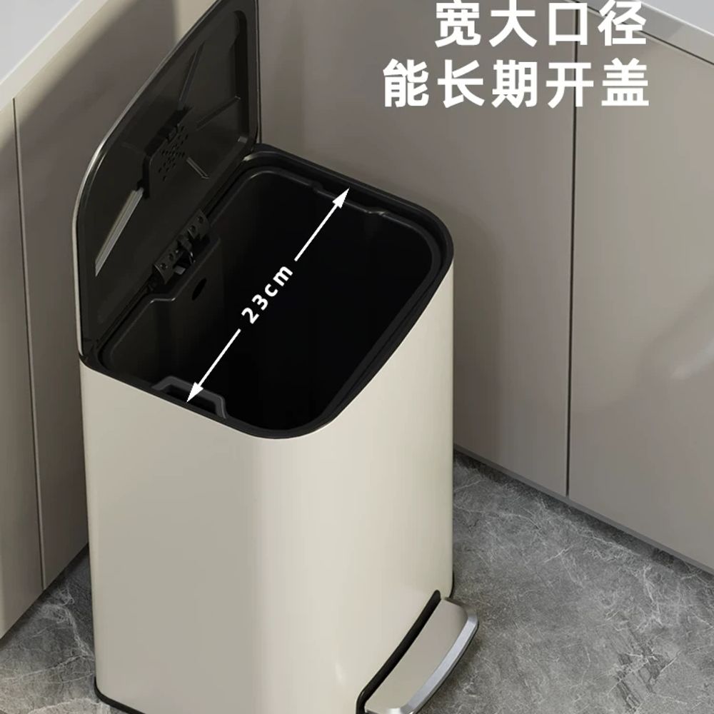 대용량 쓰레기통 휴지통 뉴 60L 스페이스실버 가정용 업소용 스테인레스 A. 9L 흰색은색 - 상세 이미지 3